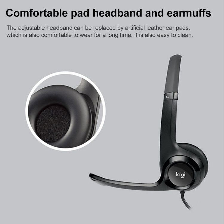 Logitech H390 USB Wired Headset Stereo Headphones with Noise-Cancelling Microphone - Multimedia Headset by Logitech | Online Shopping South Africa | PMC Jewellery | Buy Now Pay Later Mobicred