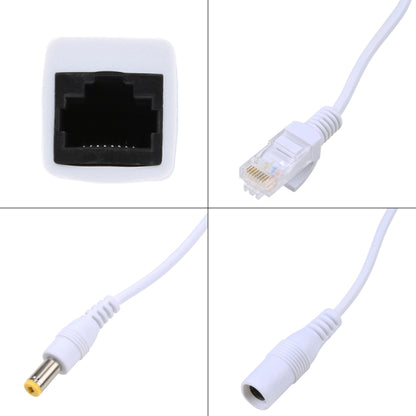 2 in 1 RJ45 POE Injector and Splitter Cable Set with 2.1x 5.5mm Female & Male DC Jack(White) - Cable & Adapter by PMC Jewellery | Online Shopping South Africa | PMC Jewellery