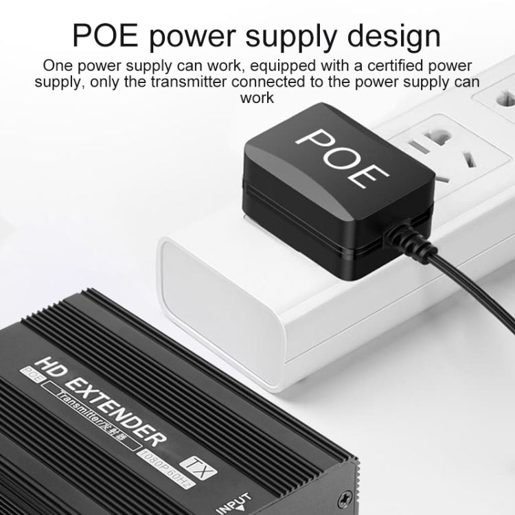 Measy ET1820 HDMI Extender Transmitter and Receiver Converter, POE Single Power Supply, Transmission Distance: 200m(UK Plug) - free shipping - PMC Jewellery - Order now!