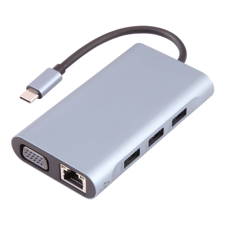 BYL-2111U3 7 in 1 USB-C / Type-C to USB Docking Station HUB Adapter (Silver) - USB HUB by PMC Jewellery | Online Shopping South Africa | PMC Jewellery | Buy Now Pay Later Mobicred