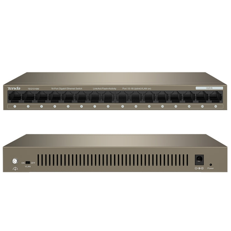 Tenda TEG1016M Desktop Metal 16-Port Gigabit Ethernet Switch Fast Establish High-Speed Network - Switch by Tenda | Online Shopping South Africa | PMC Jewellery | Buy Now Pay Later Mobicred