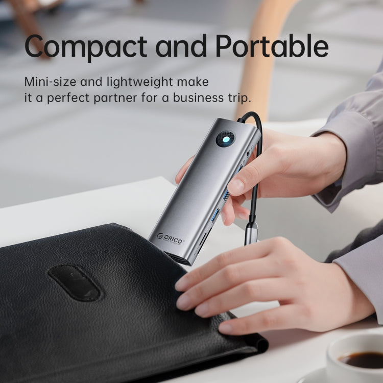 ORICO PW11-8PC Type-C / USB-C 8-in-1 5Gbps Multifunction Docking Station(Dark Gray) - USB HUB by ORICO | Online Shopping South Africa | PMC TechLife | Buy Now Pay Later Mobicred