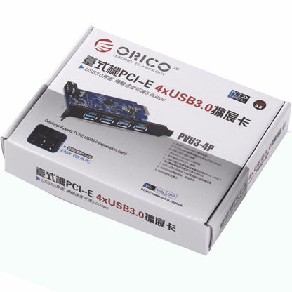 ORICO PVU3-4P 4 Ports USB3.0 PCI Express Card for Desktop(Black) - Add-on Cards by ORICO | Online Shopping South Africa | PMC Jewellery | Buy Now Pay Later Mobicred