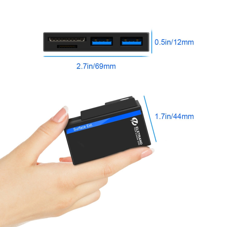 ROCKETEK RT-SGO737 2 USB 3.0 + Micro USB Interface Hub for Microsoft Surface Go, with 2 TF Card & SD Card Slots - USB 3.0 HUB by ROCKETEK | Online Shopping South Africa | PMC Jewellery | Buy Now Pay Later Mobicred