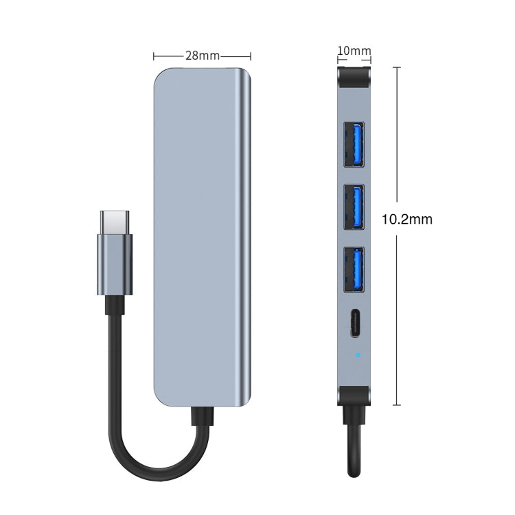 BYL-2301 5 in 1 USB-C / Type-C to USB Multifunctional Docking Station HUB Adapter - USB HUB by PMC Jewellery | Online Shopping South Africa | PMC Jewellery | Buy Now Pay Later Mobicred