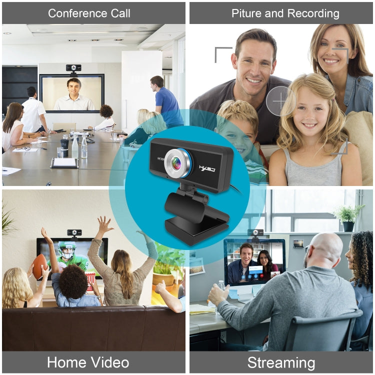 HXSJ S90 30fps 1 Megapixel 720P HD Webcam for Desktop / Laptop / Android TV, with 8m Sound Absorbing Microphone, Cable Length: 1.5m - HD Camera by HXSJ | Online Shopping South Africa | PMC Jewellery | Buy Now Pay Later Mobicred