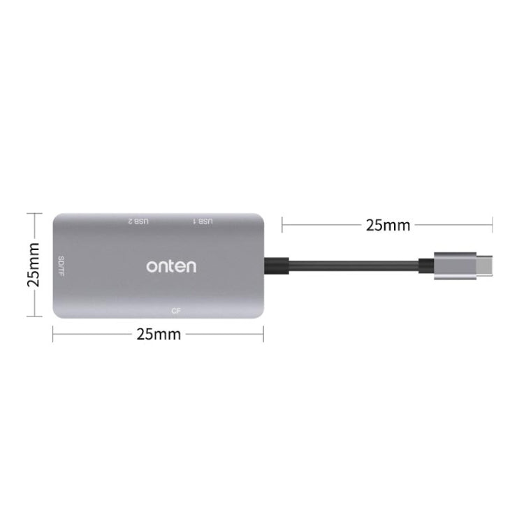 Onten 91882 5 In 1 USB3.0 x3 + SD + TF + CF Type-C / USB-C OTG Multi-function Card Reader - Card Reader by Onten | Online Shopping South Africa | PMC Jewellery | Buy Now Pay Later Mobicred