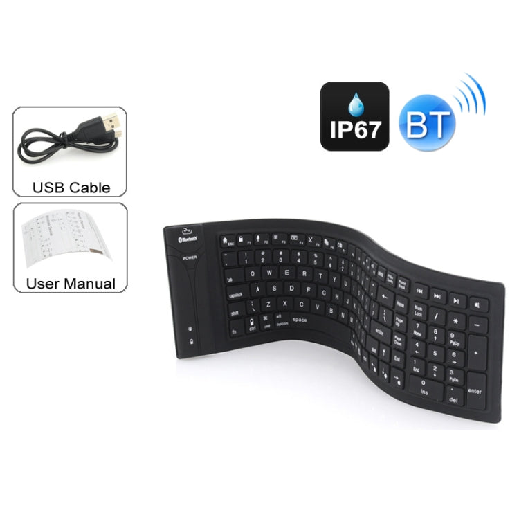 JA-11 108-keys Foldable Silicone Bluetooth Keyboard - Wireless Keyboard by PMC Jewellery | Online Shopping South Africa | PMC Jewellery | Buy Now Pay Later Mobicred