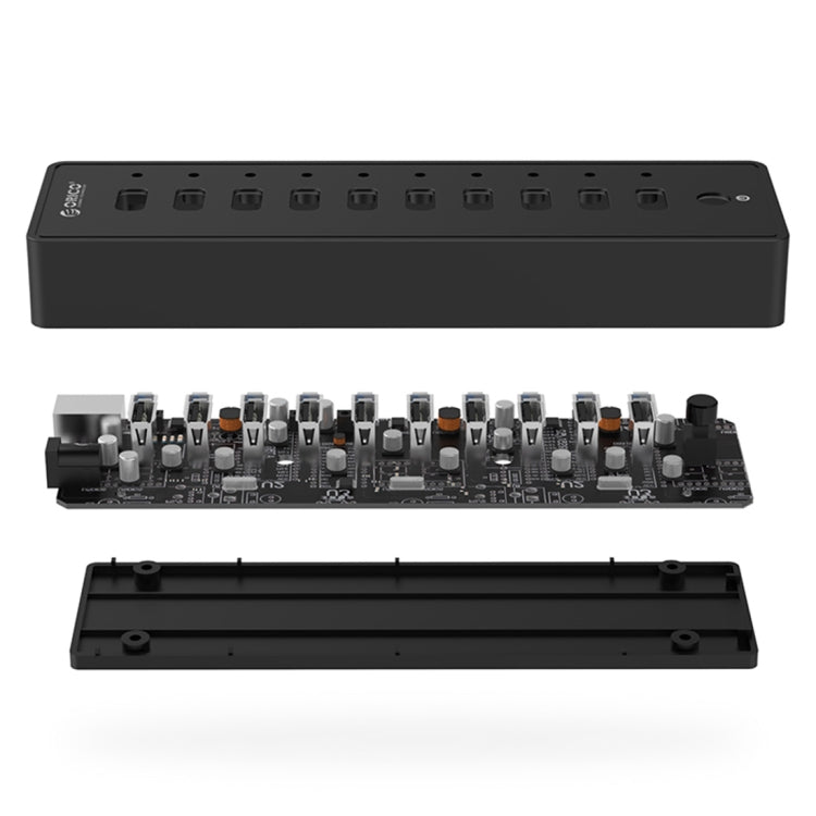 ORICO P10-U2 10 Ports USB 2.0 HUB with LED Power Indicator & 1m USB Cable(Black) - free shipping - PMC Jewellery - Order now!
