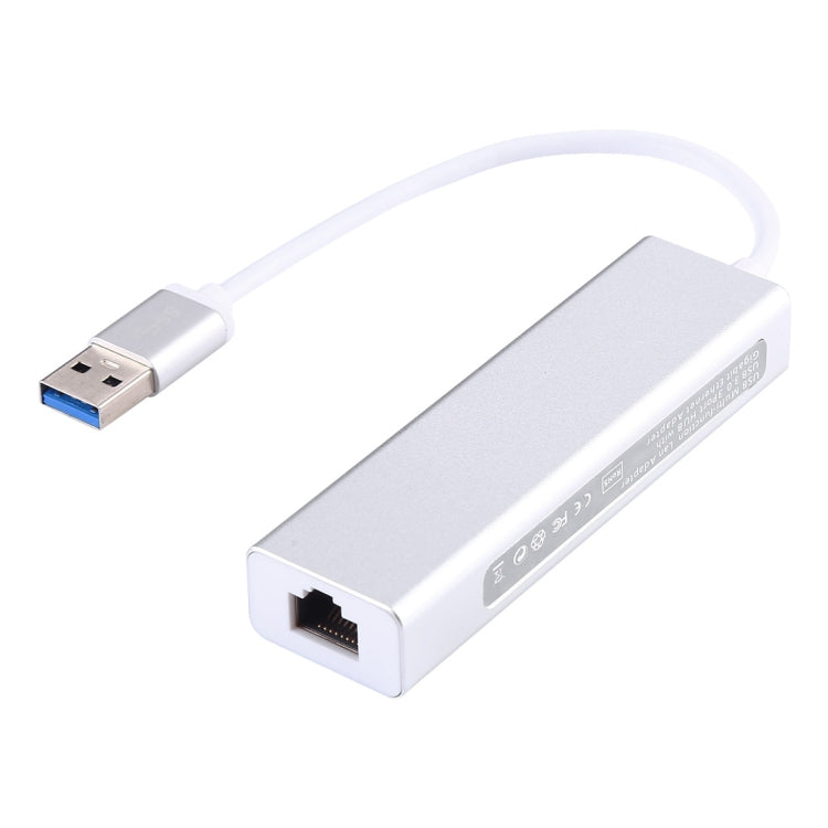 Aluminum Shell 3 USB3.0 Ports HUB + USB3.0 Gigabit Ethernet Adapter - USB 3.0 HUB by PMC Jewellery | Online Shopping South Africa | PMC Jewellery | Buy Now Pay Later Mobicred