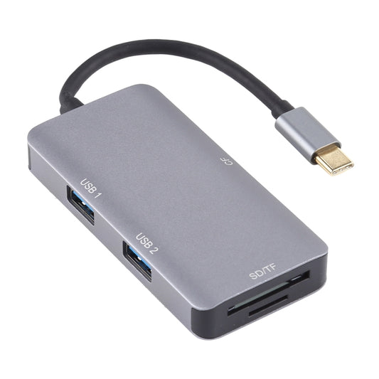 5 In 1 Dual USB 3.0 + CF + TF + SD Multi-function USB-C OTG Card Reader -  by PMC Jewellery | Online Shopping South Africa | PMC Jewellery | Buy Now Pay Later Mobicred