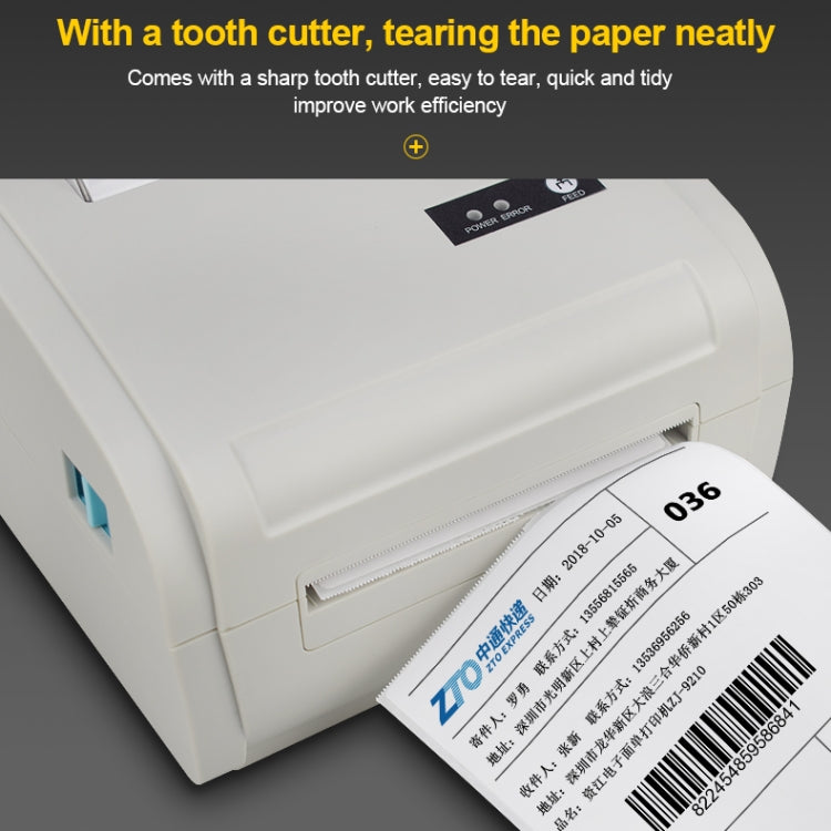 POS-9210 110mm USB +  Bluetooth POS Receipt Thermal Printer Express Delivery Barcode Label Printer, EU Plug(White) - Receipt Printers by PMC Jewellery | Online Shopping South Africa | PMC Jewellery | Buy Now Pay Later Mobicred