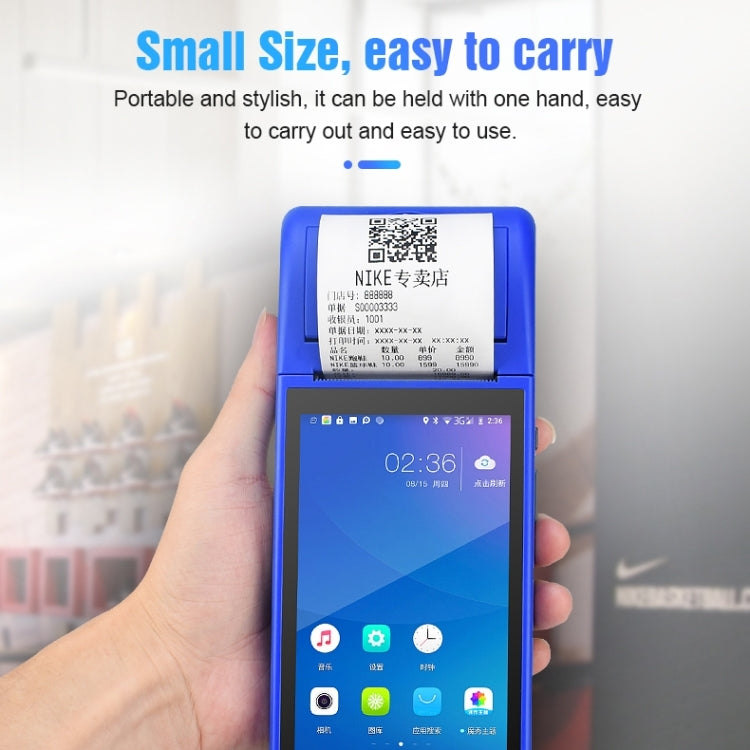 POS-6000 4G Version 1GB+8GB 58mm PDA Handheld 5.5 inch QR Code Android Smart POS Teminal Scanner Printer, US Plug - Printer by PMC Jewellery | Online Shopping South Africa | PMC Jewellery | Buy Now Pay Later Mobicred