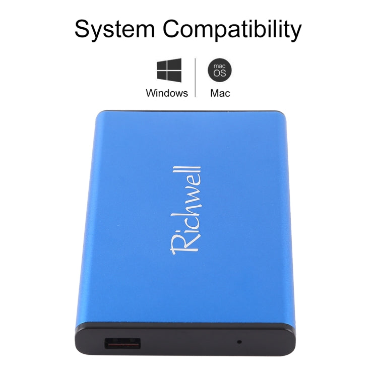 Richwell SATA R2-SATA-2TB 2TB 2.5 inch USB3.0 Super Speed Interface Mobile Hard Disk Drive(Blue) - External Hard Drives by Richwell | Online Shopping South Africa | PMC Jewellery | Buy Now Pay Later Mobicred