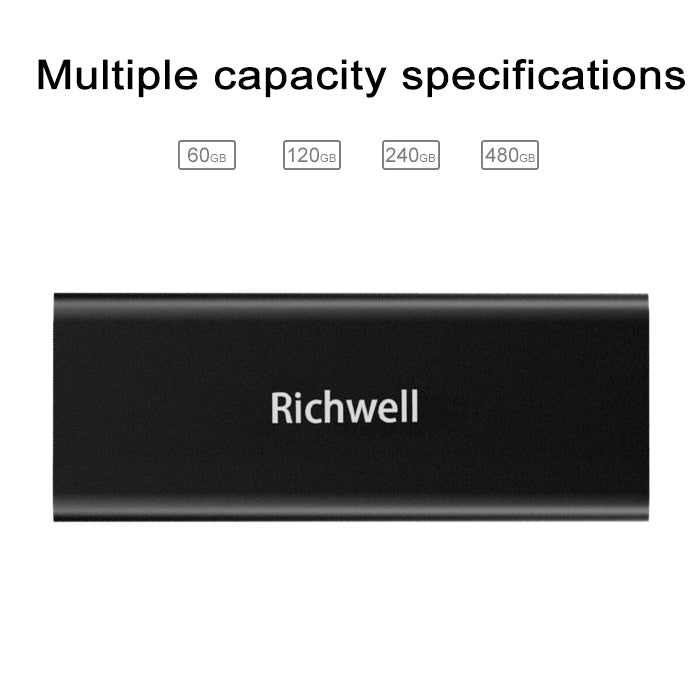 Richwell SSD R280-SSD-480GB 480GB Mobile Hard Disk Drive for Desktop PC(Black) - External Solid State Drives by Richwell | Online Shopping South Africa | PMC Jewellery | Buy Now Pay Later Mobicred