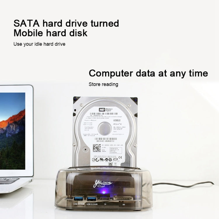 2.5 / 3.5 inch USB3.0 Dual SATA HDD Enclosure with HUB & OTB Function, The Maximum Support Capacity: 16TB - HDD Enclosure by PMC Jewellery | Online Shopping South Africa | PMC Jewellery | Buy Now Pay Later Mobicred