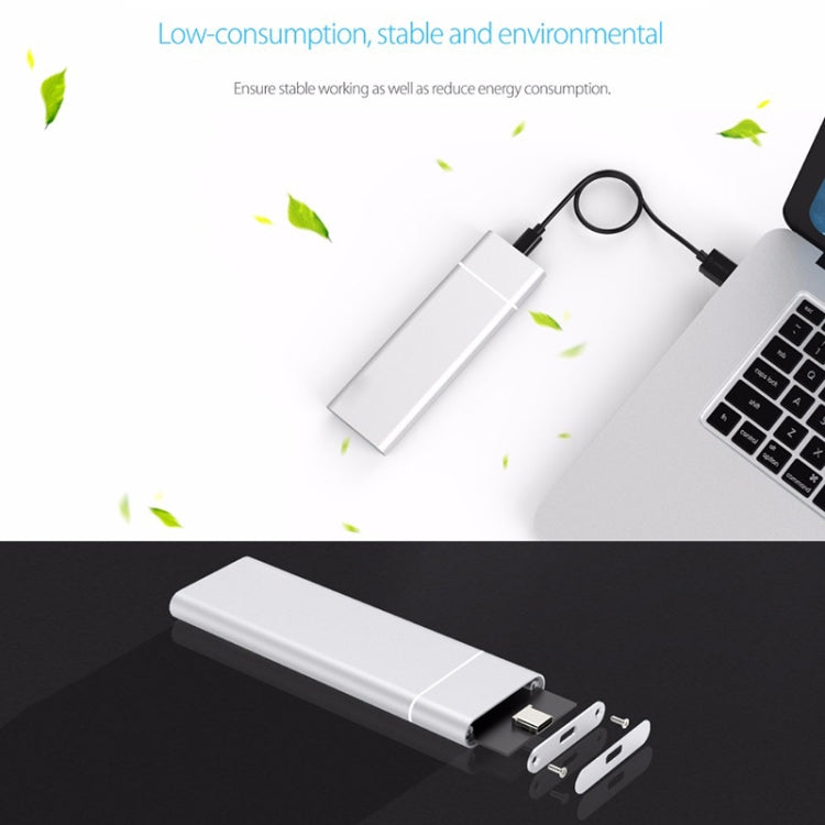 M.2 NGFF to USB-C / Type-C USB 3.1 Interface Aluminum Alloy SSD Enclosure(Black) - HDD Enclosure by PMC TechLife | Online Shopping South Africa | PMC TechLife | Buy Now Pay Later Mobicred