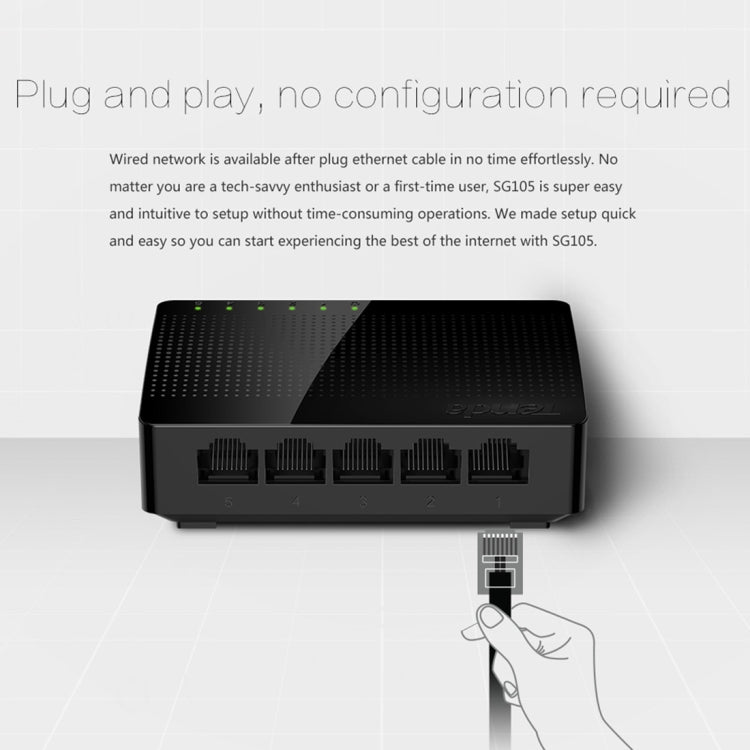 Tenda SG105 Mini 5 Ports 1000Mpbs Fast Gigabit Ethernet Network Switch  LAN HUB - Switch by Tenda | Online Shopping South Africa | PMC Jewellery | Buy Now Pay Later Mobicred