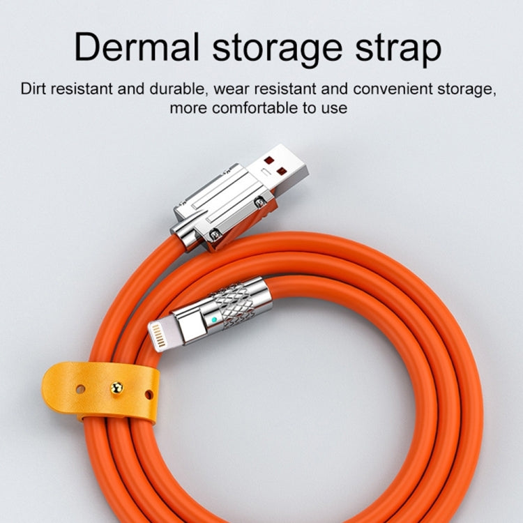 Mech Series 6A 120W USB to 8 Pin Metal Plug Silicone Fast Charging Data Cable, Length: 1.8m(Yellow) - Normal Style Cable by PMC Jewellery | Online Shopping South Africa | PMC Jewellery | Buy Now Pay Later Mobicred