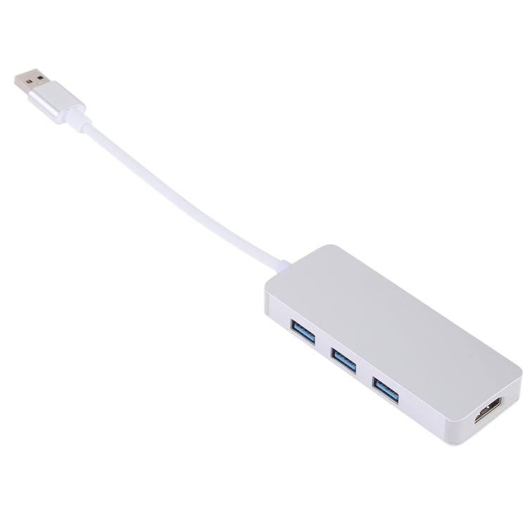 4 in 1 USB 3.0 to 3 x USB 3.0 + HDMI Adapter(Silver) - USB 3.0 HUB by PMC TechLife | Online Shopping South Africa | PMC TechLife | Buy Now Pay Later Mobicred