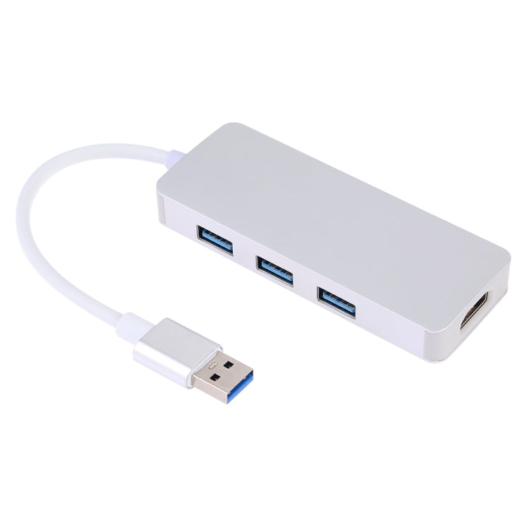 4 in 1 USB 3.0 to 3 x USB 3.0 + HDMI Adapter(Silver) - USB 3.0 HUB by PMC TechLife | Online Shopping South Africa | PMC TechLife | Buy Now Pay Later Mobicred