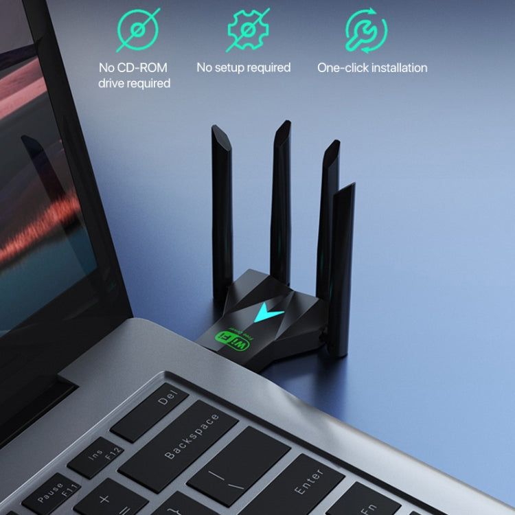 1300Mbps 5G Wireless Network Card Gigabit Dual Band Driver-free USB WiFi Receiver - USB Network Adapter by PMC TechLife | Online Shopping South Africa | PMC TechLife | Buy Now Pay Later Mobicred