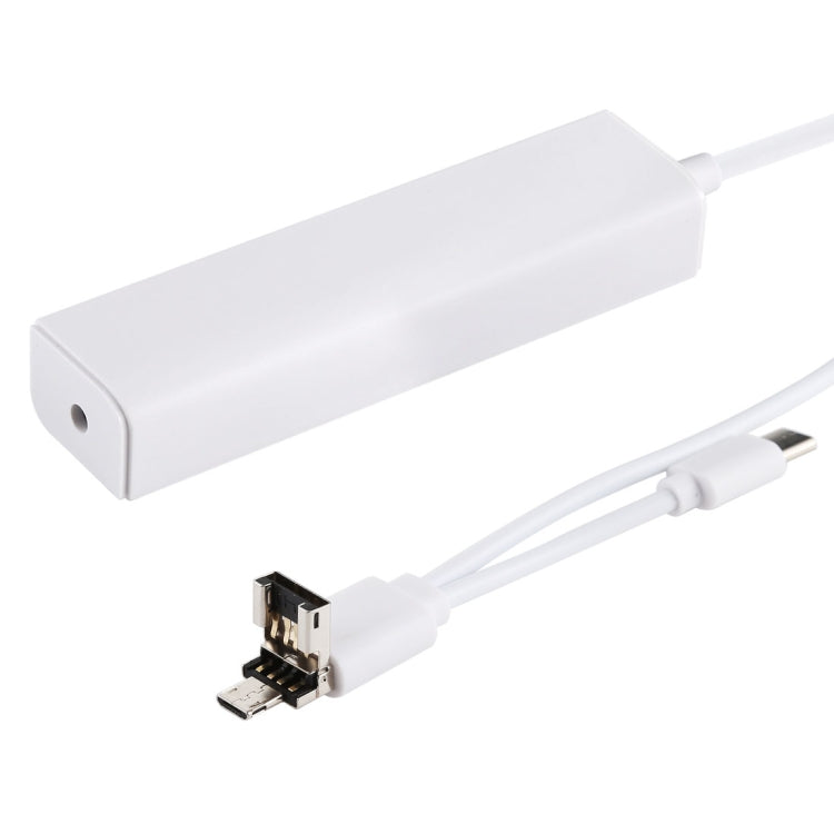 3 in 1 USB-C / Type-C + Micro USB + 4 x USB 2.0 Ports HUB Converter, Cable Length: 12cm(White) - USB 2.0 HUB by PMC TechLife | Online Shopping South Africa | PMC TechLife | Buy Now Pay Later Mobicred