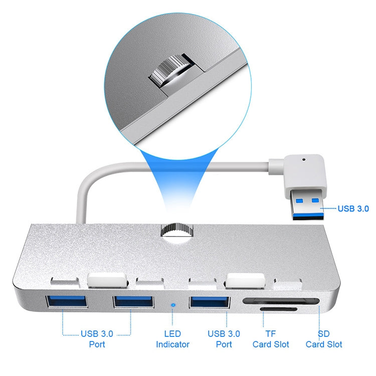 Rocketek For iMac USB3.0 x 3 + SD / TF Multi-function HUB Expansion Dock - free shipping - PMC Jewellery - Order now!