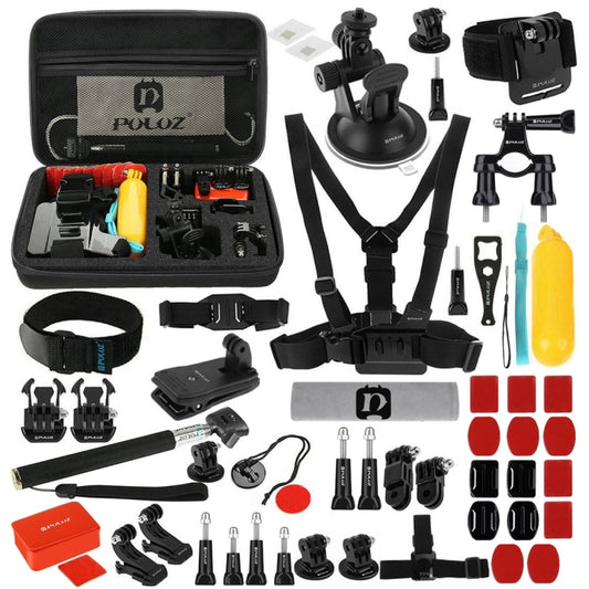 PULUZ 53 in 1 Accessories Total Ultimate Combo Kits with EVA Case (Chest Strap + Suction Cup Mount + 3-Way Pivot Arms + J-Hook Buckle + Wrist Strap + Helmet Strap + Extendable Monopod + Surface Mounts ...  for GoPro, Insta360, DJI and Other Action Cameras -  by PULUZ | Online Shopping South Africa | PMC Jewellery | Buy Now Pay Later Mobicred