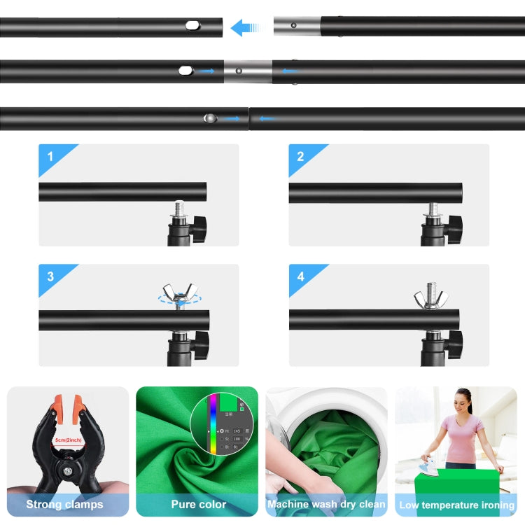PULUZ LED Light Studio Softbox Photography Kit with Background & Reflective & Tripod Mount & Sandbags(EU Plug) - free shipping - PMC TechLife - Order now!