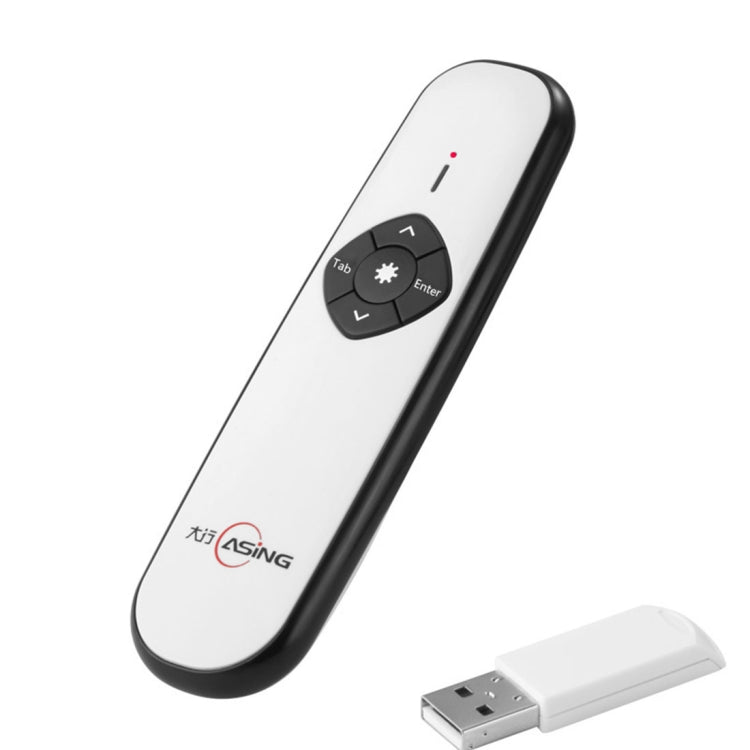 ASiNG A800 USB Charging 2.4GHz Wireless Presenter PowerPoint Clicker Representation Remote Control Pointer, Control Distance: 100m(White) -  by ASiNG | Online Shopping South Africa | PMC Jewellery | Buy Now Pay Later Mobicred