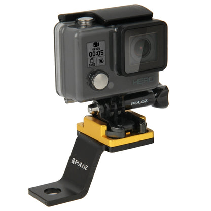 PULUZ Fixed Metal Motorcycle Holder Mount for GoPro Hero12 Black / Hero11 /10 /9 /8 /7 /6 /5, Insta360 Ace / Ace Pro, DJI Osmo Action 4 and Other Action Cameras(Gold) - Holder by PULUZ | Online Shopping South Africa | PMC Jewellery | Buy Now Pay Later Mobicred