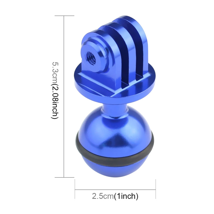 PULUZ  CNC Aluminum Ball Head Adapter Mount for GoPro Hero12 Black / Hero11 /10 /9 /8 /7 /6 /5, Insta360 Ace / Ace Pro, DJI Osmo Action 4 and Other Action Cameras, Diameter: 2.5cm(Blue) - Connection Mount by PULUZ | Online Shopping South Africa | PMC Jewellery | Buy Now Pay Later Mobicred