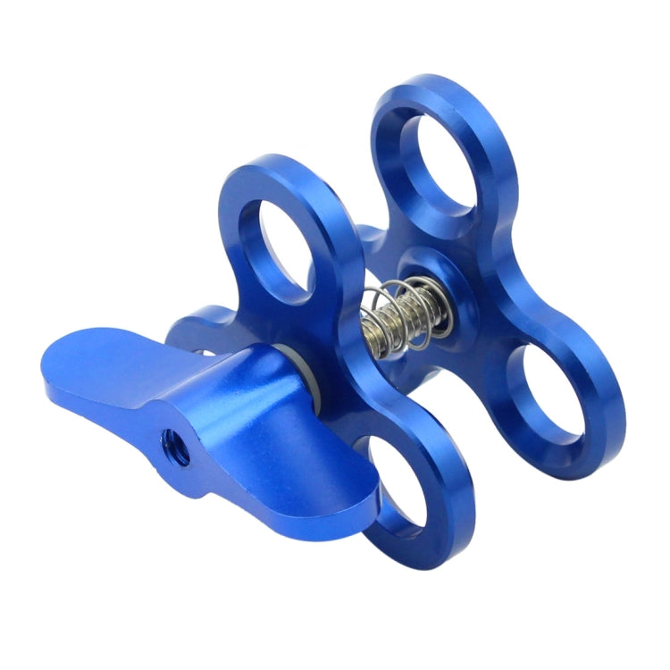 PULUZ Triple Ball Clamp Close Hole Diving Camera Bracket CNC Aluminum Spring Flashlight Clamp for Diving Underwater Photography System(Blue) - Diving Accessories by PULUZ | Online Shopping South Africa | PMC Jewellery | Buy Now Pay Later Mobicred