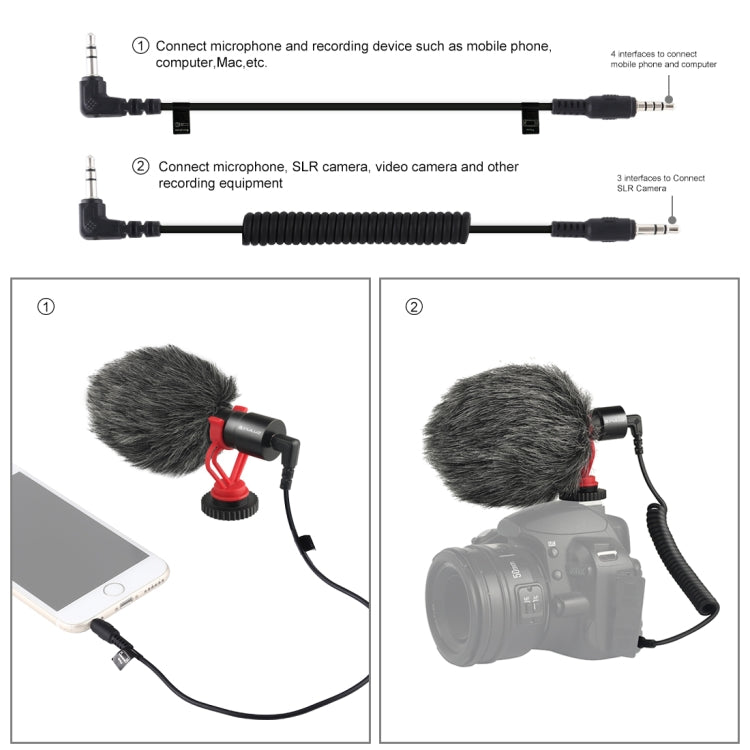 PULUZ Professional Interview Condenser Video Shotgun Microphone with 3.5mm Audio Cable for DSLR & DV Camcorder - Camera Microphone by PULUZ | Online Shopping South Africa | PMC Jewellery | Buy Now Pay Later Mobicred