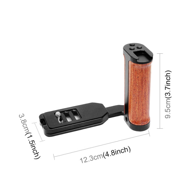 PULUZ Wooden Left Side Handle Vertical Shoot Quick Release L Plate - free shipping - PMC TechLife - Order now!