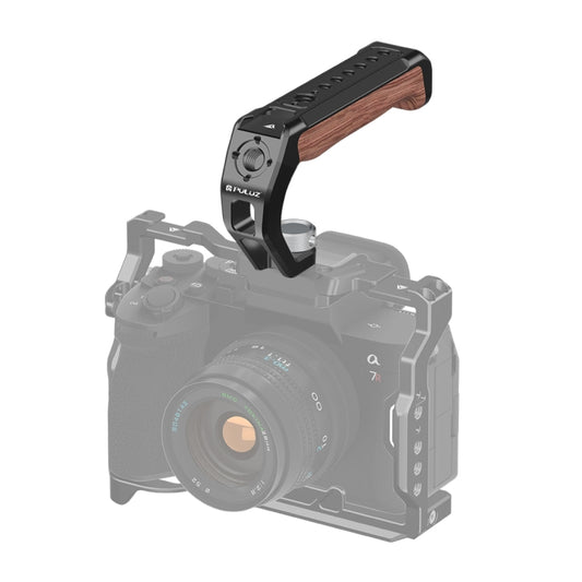 PULUZ Arri Metal Wooden Top Handle with Cold Shoe Mount for Mirrorless Camera Cage Stabilizer (Black) - Camera Stabilizer by PULUZ | Online Shopping South Africa | PMC Jewellery | Buy Now Pay Later Mobicred