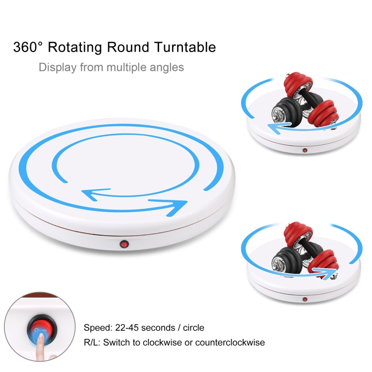 PULUZ 45cm Remote Control Adjusting Speed Rotating Turntable Display Stand, White, Load 100kg(AU Plug) - free shipping - PMC TechLife - Order now!