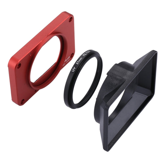 PULUZ Aluminum Alloy Front Panel + 37mm UV Filter Lens + Lens Sunshade for Sony RX0 / RX0 II, with Screws and Screwdrivers(Red) - Lens Cover by PULUZ | Online Shopping South Africa | PMC Jewellery | Buy Now Pay Later Mobicred