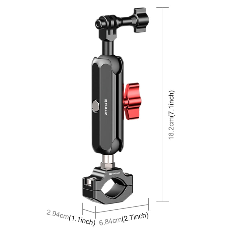 PULUZ Motorcycle Rearview Large Clamp CNC Metal Magic Arm Rod Mount - Bicycle Handlebar Mount by PULUZ | Online Shopping South Africa | PMC Jewellery | Buy Now Pay Later Mobicred