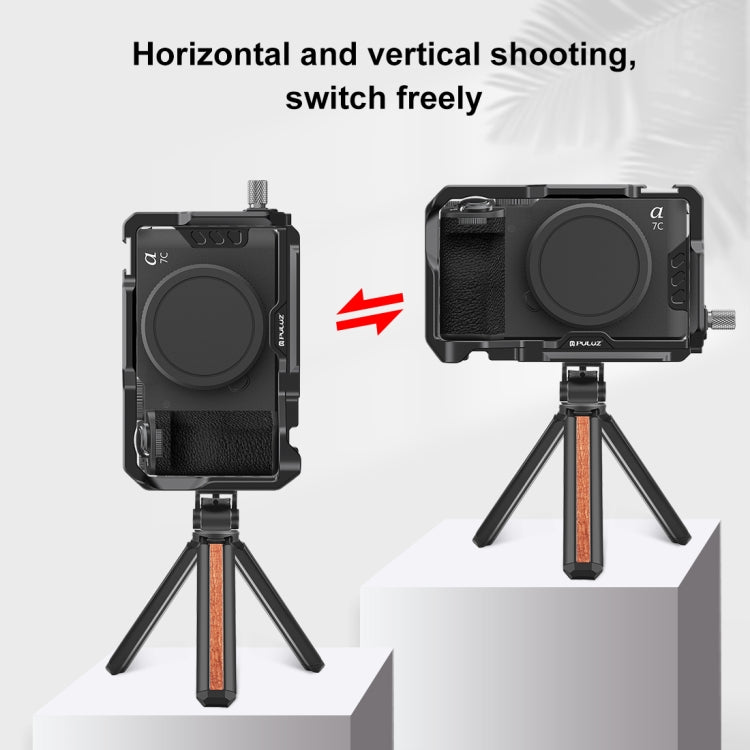 For Sony ILCE-A7CM2 / Alpha 7C II / Alpha 7CR PULUZ Metal Camera Cage Stabilizer Rig (Black) - free shipping - PMC TechLife - Order now!