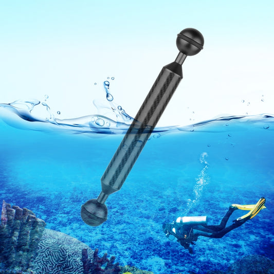 PULUZ  7 inch 18cm Length 20.8mm Diameter Dual Balls Carbon Fiber Floating Arm, Ball Diameter: 25mm(Black) - Diving Accessories by PULUZ | Online Shopping South Africa | PMC Jewellery | Buy Now Pay Later Mobicred