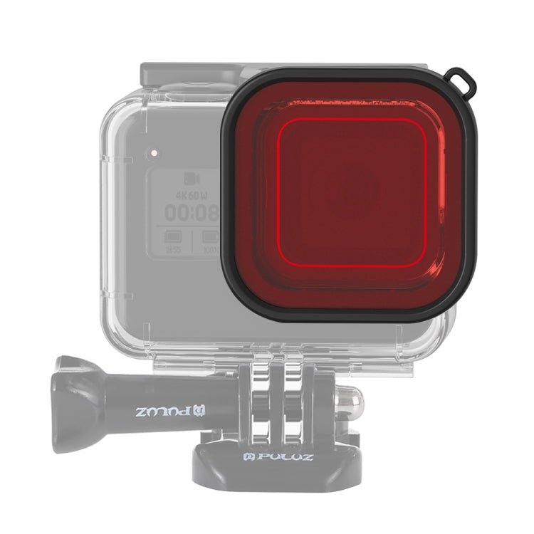 PULUZ Square Housing Diving Color Lens Filter for GoPro HERO8 Black(Red) - Lens Filter by PULUZ | Online Shopping South Africa | PMC Jewellery | Buy Now Pay Later Mobicred