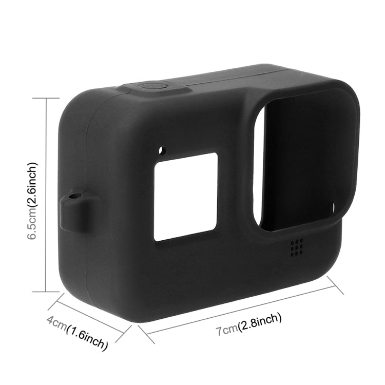 PULUZ Silicone Protective Case Cover with Wrist Strap for GoPro HERO8 Black(Black) - Silicone Cases by PULUZ | Online Shopping South Africa | PMC Jewellery