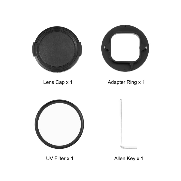 PULUZ 52mm UV Lens Filter for GoPro HERO12 Black /11 Black Mini /11 Black /10 Black /9 Black, with Adapter Ring - Lens Adapter by PULUZ | Online Shopping South Africa | PMC Jewellery | Buy Now Pay Later Mobicred