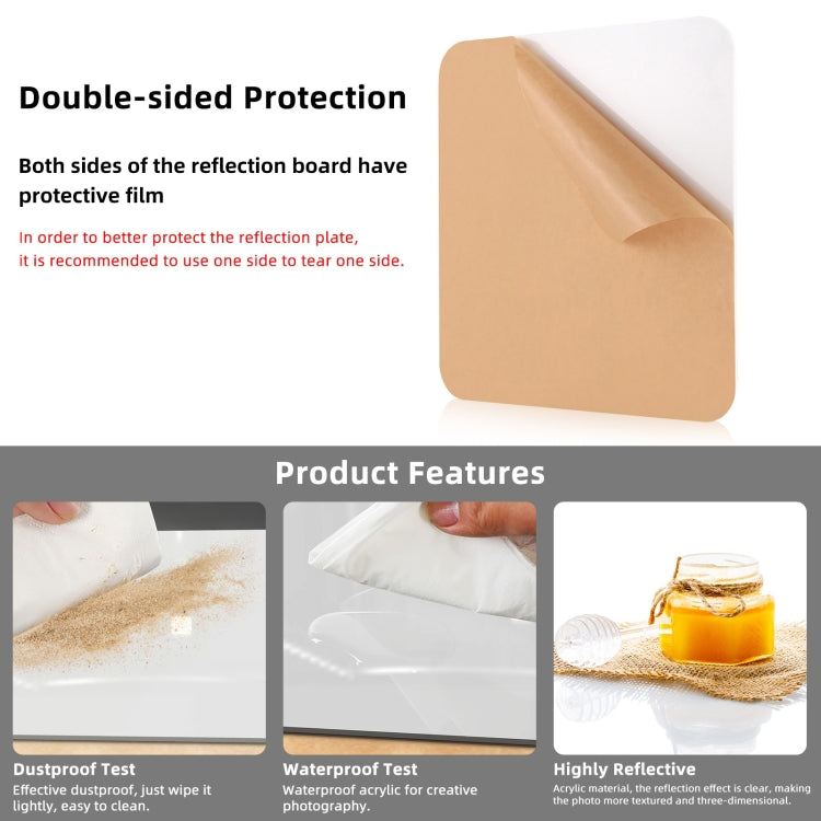 PULUZ 20cm Photography Acrylic Reflective Display Table Background Board(White) - free shipping - PMc TechLife - Order now!