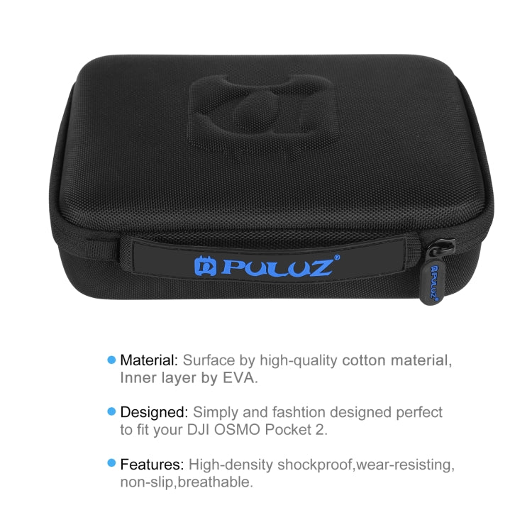 PULUZ Waterproof Carrying and Travel EVA Case for DJI OSMO Pocket 2, Size: 23x18x7cm(Black) - Case & Bags by PULUZ | Online Shopping South Africa | PMC Jewellery | Buy Now Pay Later Mobicred