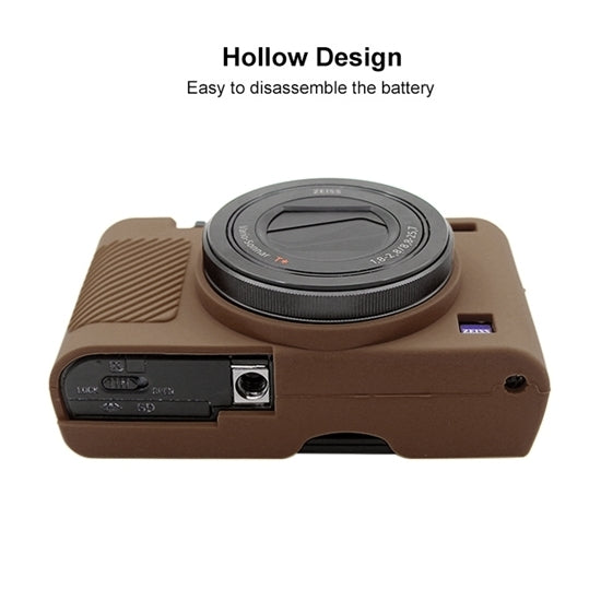 PULUZ Soft Silicone Protective Case for Sony RX100 III / IV / V(Coffee) - Protective Case by PULUZ | Online Shopping South Africa | PMC TechLife | Buy Now Pay Later Mobicred