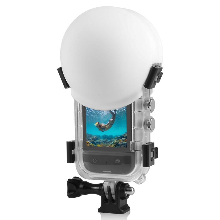 For Insta360 X5 PULUZ Invisible Dive Case Lens Guard Silicone Protective Lens Cap Cover (White) - free shipping - PMC TechLife - Order now!