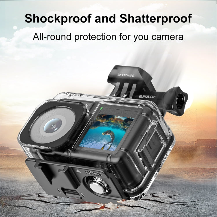 For DJI Osmo Action 3 / 4 PULUZ 40m Underwater Waterproof Housing Diving Case with Cold Shoe & Buckle Basic Mount & Screw - Waterproof Cases by PULUZ | Online Shopping South Africa | PMC Jewellery | Buy Now Pay Later Mobicred